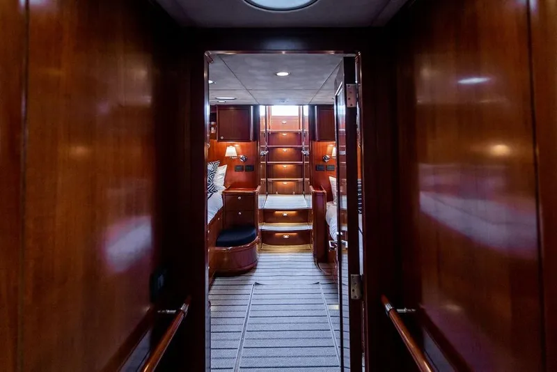 Slide: The Image of Luxurious wooden interior of 2004 Ta Chiao Custom Pilothouse Cutter yacht cabin. - 32