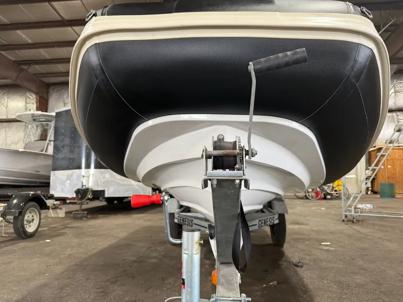 Slide: The Image of A 2019 Williams Jet Tenders 395 Sport Jet on a trailer in a storage facility. - 15