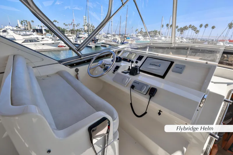 Slide: The Image of Flybridge helm of 2004 McKinna 57 Pilothouse with Garmin navigation system. - 5