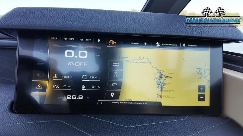 Slide: The Image of The image shows a modern boat display with navigation map and control information. - 32