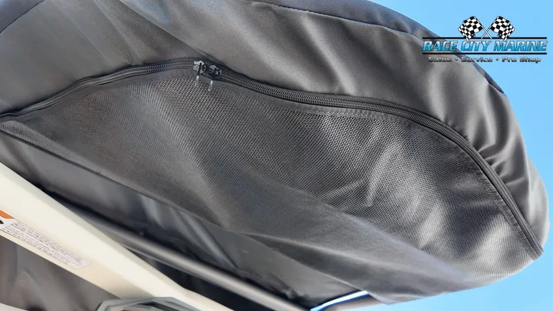 Slide: The Image of Close-up of a gray boat cover with a zipper. - 19
