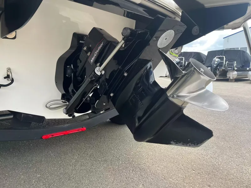 Slide: The Image of Close-up of a boat propeller and drive system on a trailer. - 11