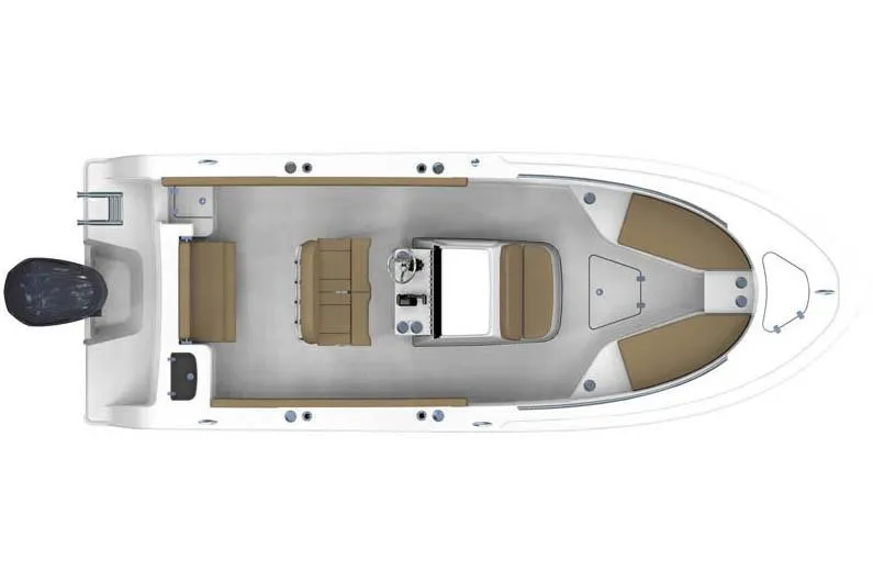 Slide: The Image of Manufacturer Provided Image: Top view of 2018 Sportsman Open 242 Center Console boat layout. - 15