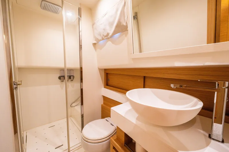 Slide: The Image of Luxurious bathroom in 2020 Pardo Yachts 50, featuring modern fixtures and elegant design. - 79