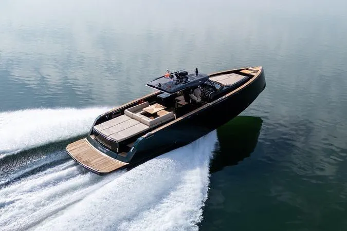 Slide: The Image of Luxury 2020 Pardo Yachts 50 cruising on calm waters, showcasing sleek design and elegance. - 4