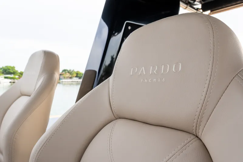 Slide: The Image of Luxurious beige leather seats on a 2020 Pardo Yachts 50. - 48