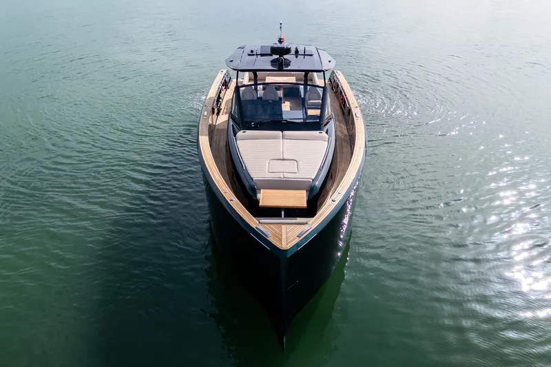Slide: The Image of Luxury 2020 Pardo Yachts 50 cruising on calm waters, aerial view. - 10