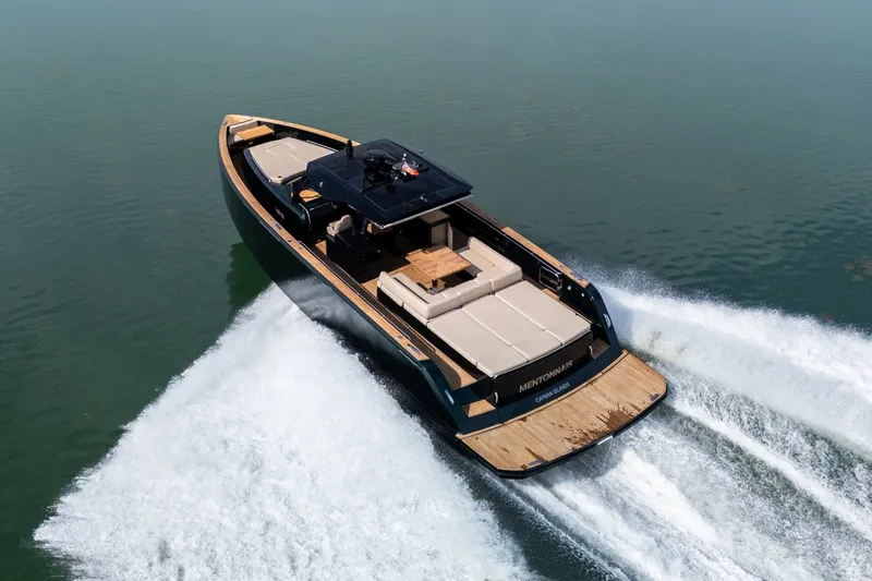 Slide: The Image of Luxury 2020 Pardo Yachts 50 cruising on water, showcasing sleek design and spacious deck. - 33