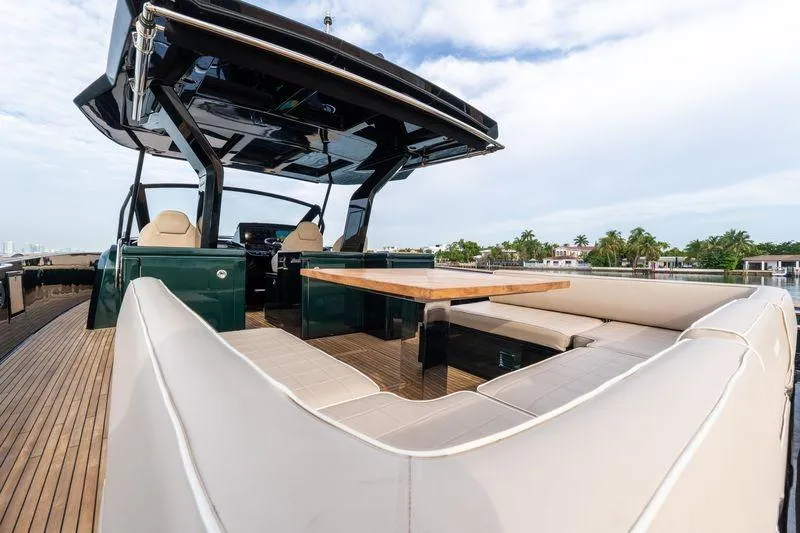 Slide: The Image of Luxurious 2020 Pardo Yachts 50 with spacious deck seating and elegant design. - 52