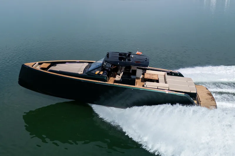 Slide: The Image of 2020 Pardo Yachts 50 cruising on calm waters, showcasing sleek design and luxury. - 35