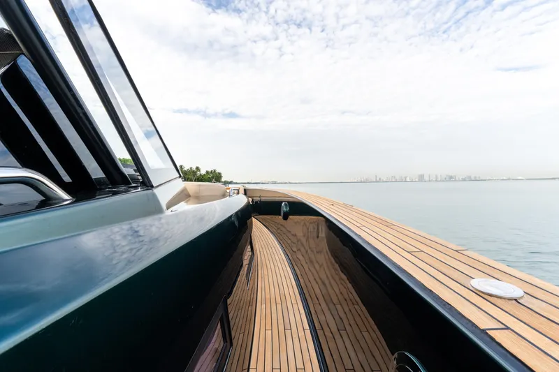 Slide: The Image of 2020 Pardo Yachts 50 with sleek deck design and ocean view. - 82