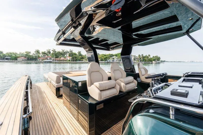 Slide: The Image of Luxurious 2020 Pardo Yachts 50 with sleek design and comfortable seating on deck. - 42