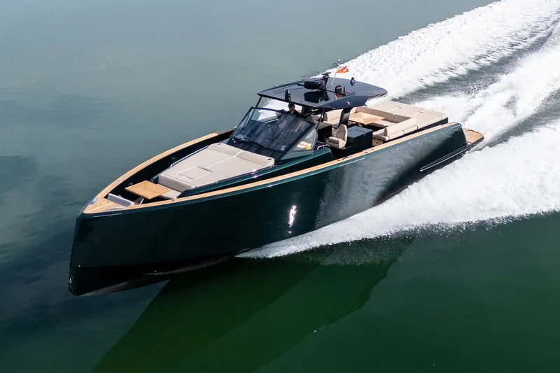 Slide: The Image of Sleek 2020 Pardo Yachts 50 cruising on calm waters, showcasing luxury and performance. - 0