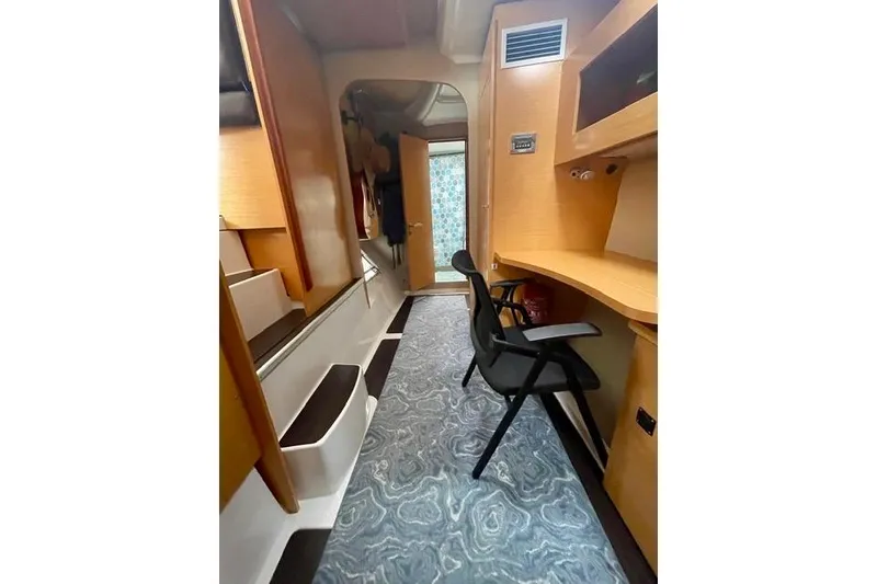 Slide: The Image of Interior of 2013 Fountaine Pajot Lipari 41 catamaran with desk and chair setup. - 22