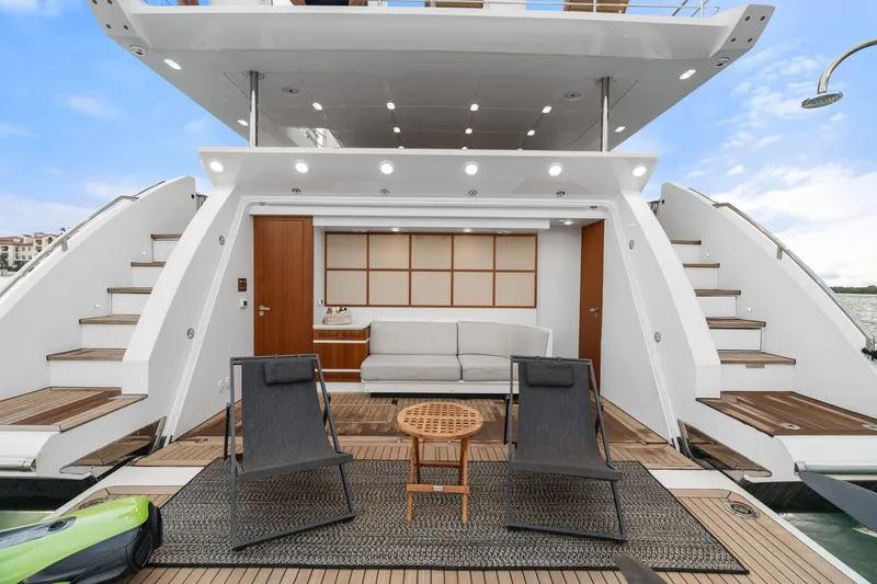 Slide: The Image of Luxury Azimut Grande 32 Metri yacht deck with seating, 2022 model. - 31