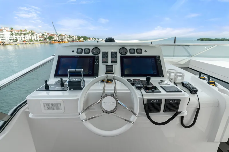 Slide: The Image of Helm of 2022 Azimut Grande 32 Metri yacht with modern navigation equipment. - 29
