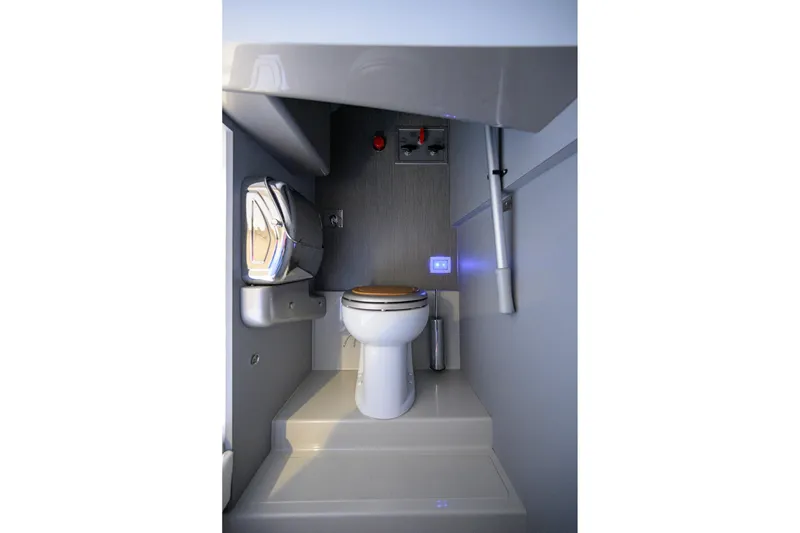 Slide: The Image of Luxurious bathroom interior of 2014 Riva 44' Rivarama yacht, featuring modern fixtures. - 41