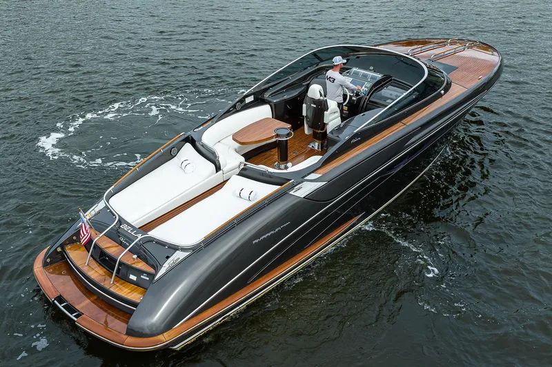 Slide: The Image of Luxurious 2014 Riva 44' Rivarama yacht cruising on open water. - 8