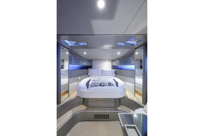 Slide: The Image of Luxurious interior cabin of 2014 Riva 44' Rivarama yacht with modern design and ambient lighting. - 66