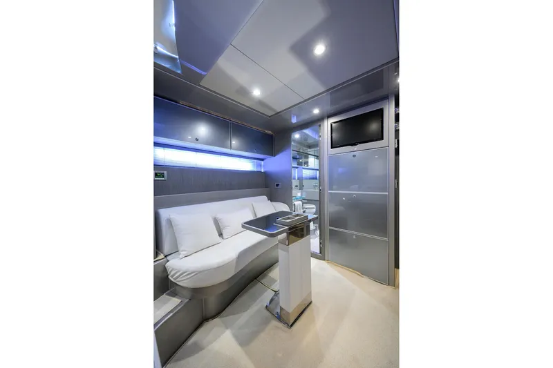 Slide: The Image of Luxurious interior of 2014 Riva 44' Rivarama yacht with modern seating and sleek design. - 70