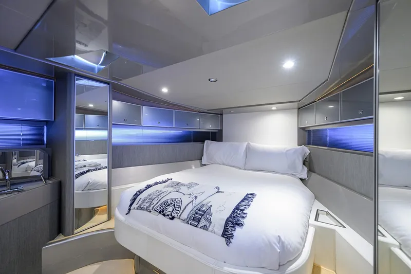 Slide: The Image of Luxurious cabin interior of 2014 Riva 44' Rivarama yacht with modern design. - 63