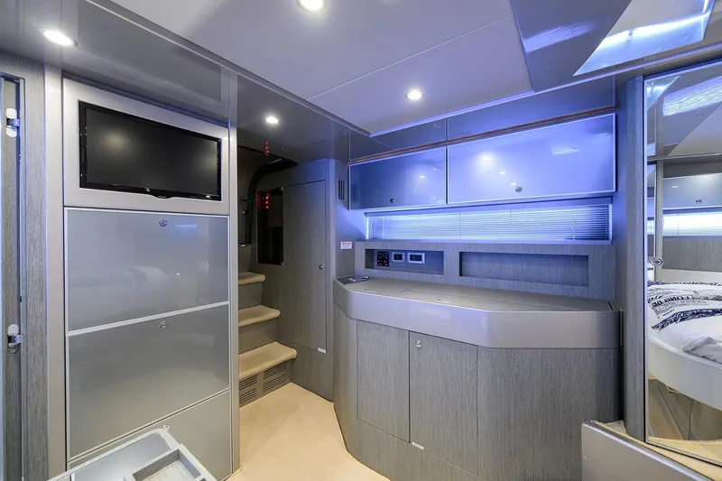 Slide: The Image of Luxurious interior of 2014 Riva 44' Rivarama yacht with modern amenities and sleek design. - 78
