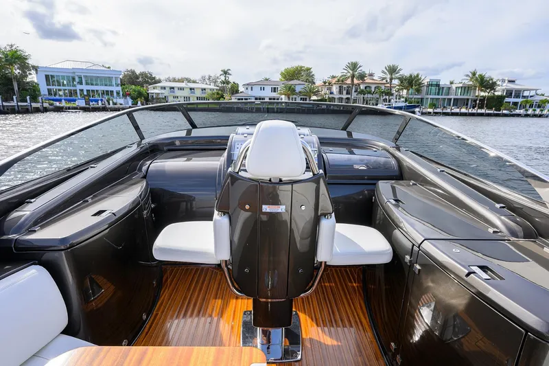 Slide: The Image of Luxurious 2014 Riva 44' Rivarama yacht interior with sleek design and waterfront view. - 24