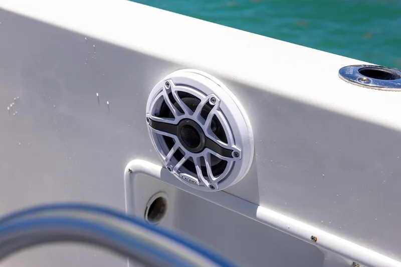 Slide: The Image of Speaker on a 2006 Bluewater 2150 CC boat, mounted on the side panel. - 22