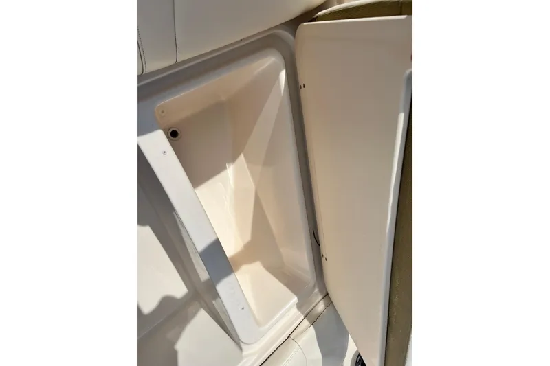 Slide: The Image of Storage compartment on a 2021 Grady-White Freedom 215 boat, open and empty. - 33