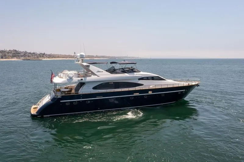 Slide: The Image of Luxury yacht Azimut 85 Ultimate 2000 cruising on open water. - 1