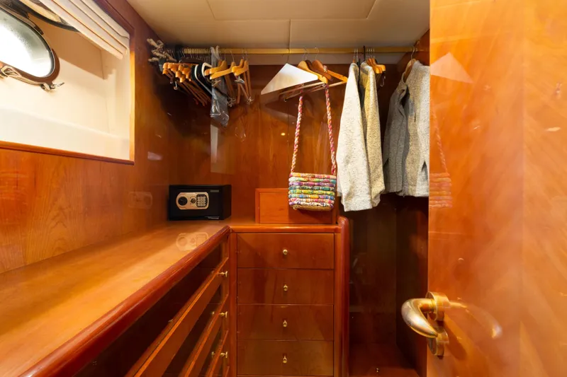 Slide: The Image of Luxurious wooden closet interior on 2000 Azimut 85 Ultimate yacht. - 46