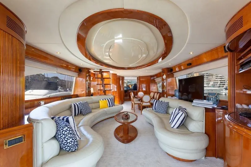 Slide: The Image of Luxurious interior of 2000 Azimut 85 Ultimate yacht with elegant seating and decor. - 58