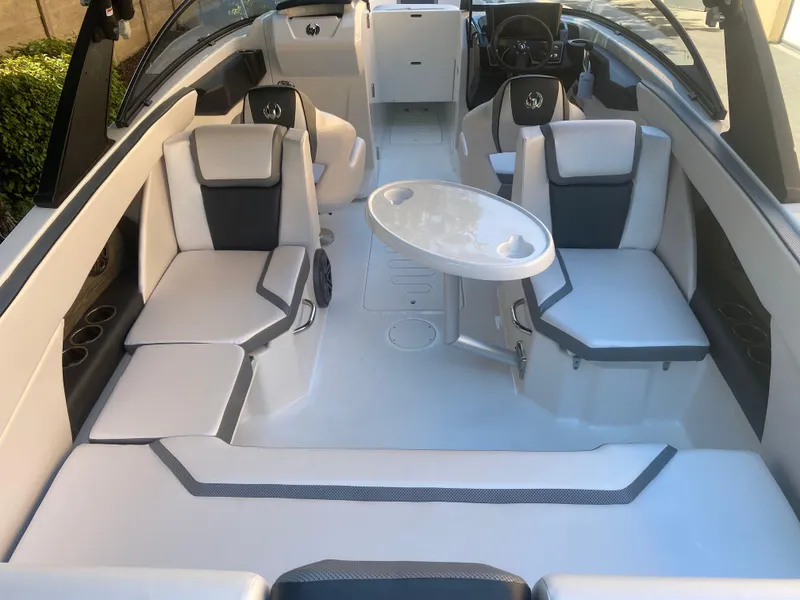 Slide: The Image of 2025 Scarab 255 ID boat interior with sleek seating and modern design. - 31