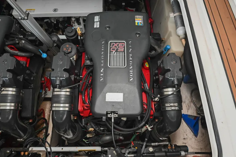 Slide: The Image of Engine compartment of 2009 Regal 3060 Window Express with Volvo Penta motor. - 50