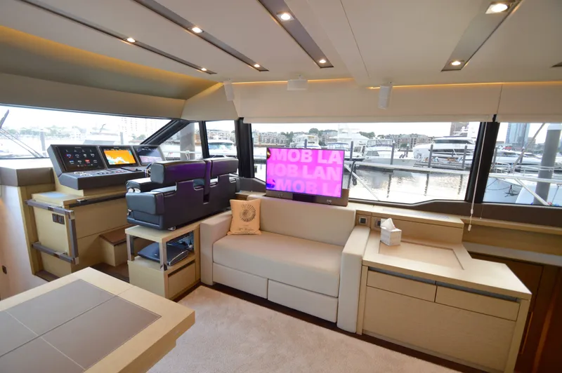Slide: The Image of Interior of a 2017 Prestige 630 with modern amenities and large windows. - 34