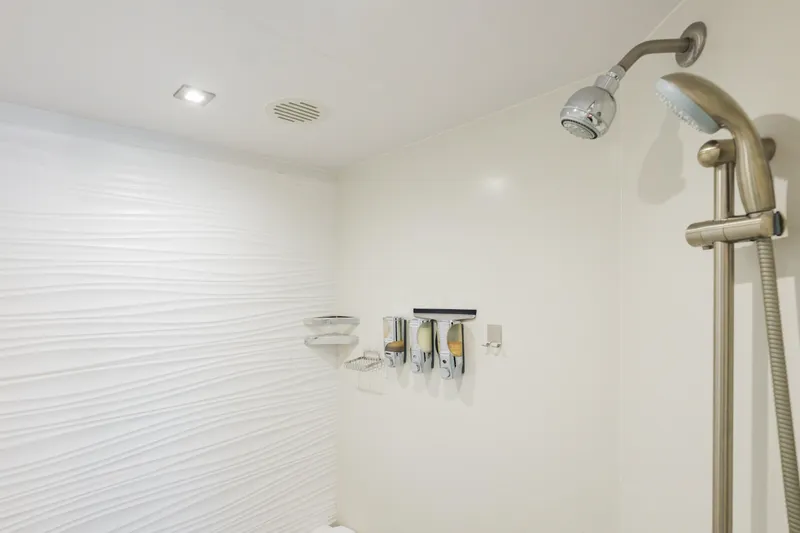 Slide: The Image of Luxurious shower area in 2016 Hargrave Flybridge Motor Yacht with modern fixtures. - 46