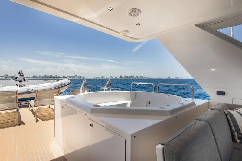 Slide: The Image of Luxurious 2016 Hargrave Flybridge Motor Yacht with jacuzzi and ocean view. - 56