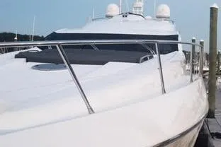 Slide: The Image of Sunseeker Predator Sport Yacht 74, 2012 model, docked. - 3