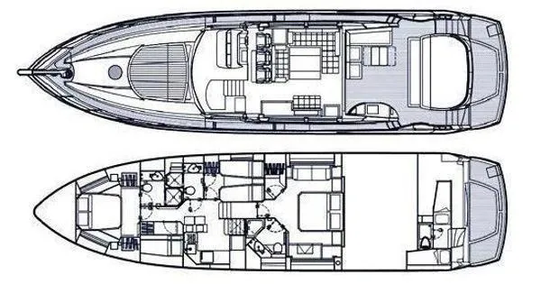 Slide: The Image of Layout of Sunseeker Predator Sport Yacht 74, 2012 model. - 34