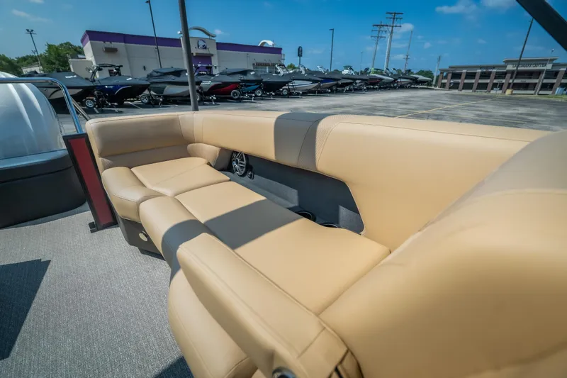 Slide: The Image of Luxurious seating on 2026 Evotti 525QL boat, showcasing beige upholstery and modern design. - 32