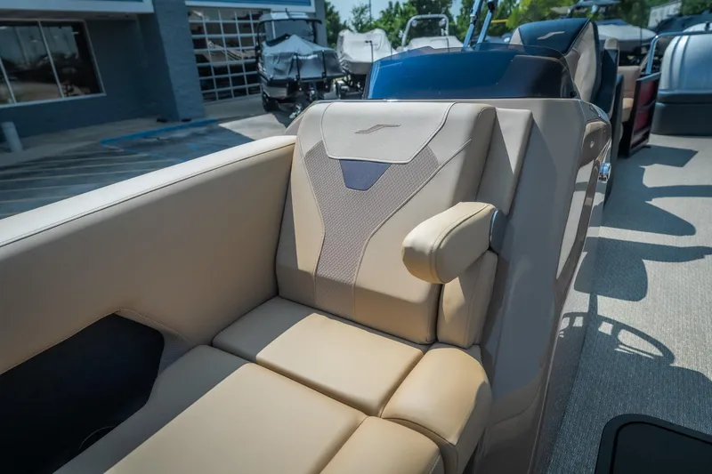 Slide: The Image of Luxurious seating on 2026 Evotti 525QL boat, showcasing modern design and comfort. - 19