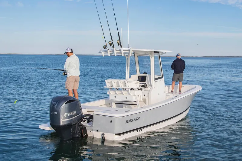 Slide: The Image of Manufacturer Provided Image: Anglers on 2026 Regulator 24XO fishing in open sea. - 4