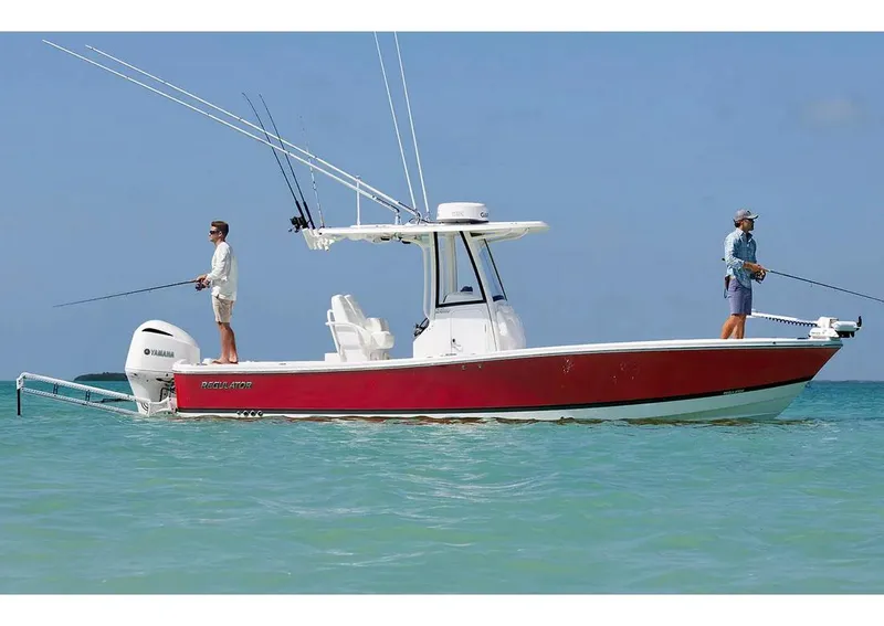 Slide: The Image of Manufacturer Provided Image: Regulator 26XO 2026 boat fishing on open water. - 1