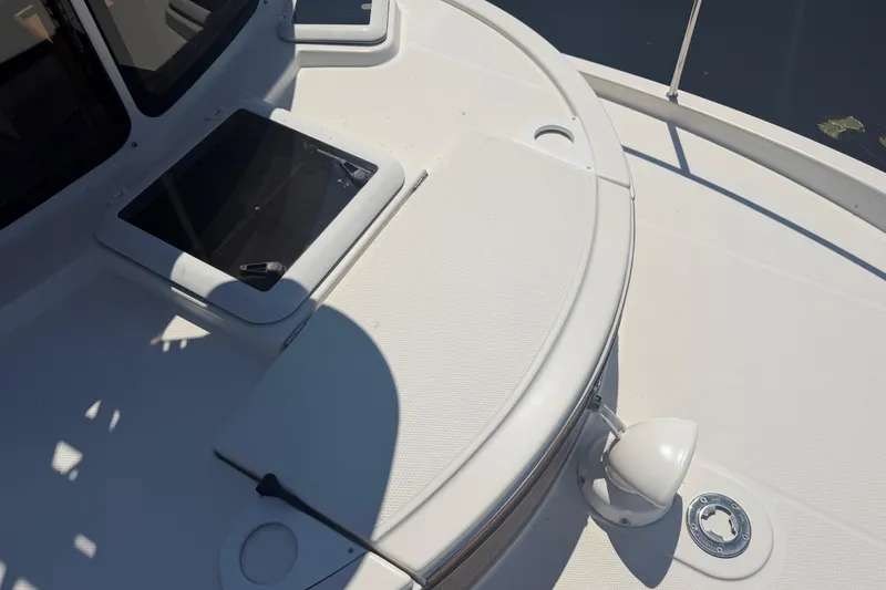 Slide: The Image of 2017 Ranger Tugs R-31 S boat deck with hatch and seating area. - 67