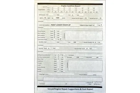 Slide: The Image of Engine condition report for 2005 Sea Ray 270 Sundeck, detailing maintenance and repair suggestions. - 20