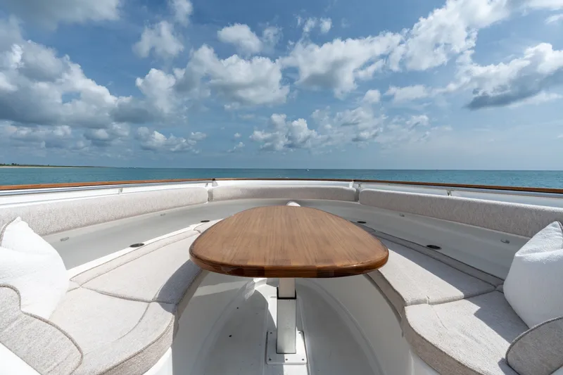 Slide: The Image of Luxurious seating area on 2023 HCB 65 Estrella yacht with ocean view. - 19
