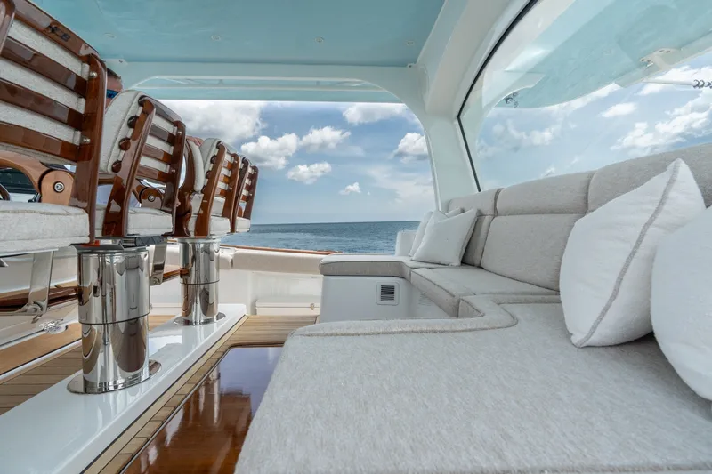 Slide: The Image of Luxurious interior of 2023 HCB 65 Estrella yacht with ocean view. - 38