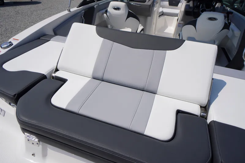 Slide: The Image of 2026 Chaparral 21 SSi OB boat interior with sleek, modern seating design. - 39