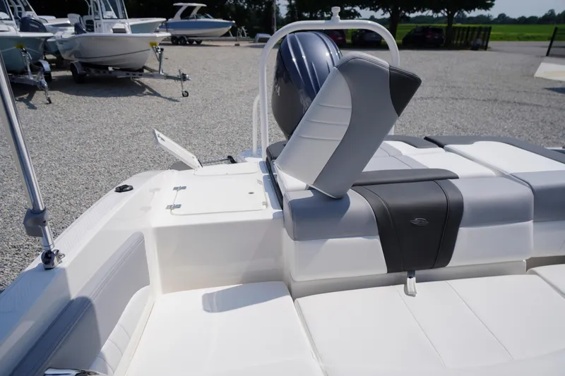 Slide: The Image of 2026 Chaparral 21 SSi OB boat interior with sleek seating and modern design. - 35