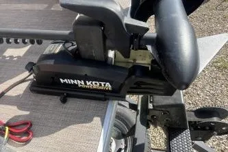 Slide: The Image of Minn Kota PowerDrive motor on 2023 Sun Tracker Bass Buggy 18 DLX pontoon boat. - 5